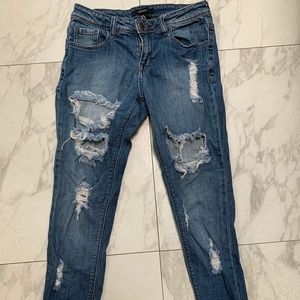 Distressed jeans